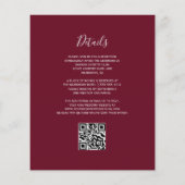 Budget Teal Zilver Agaat Burgundy QR Code Huwelijk (Achterkant)