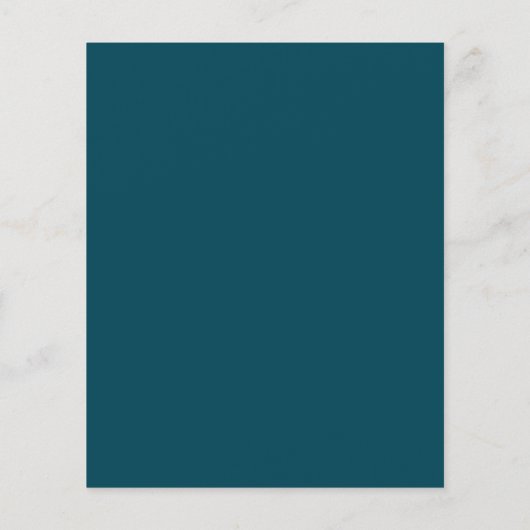 Budget Tealblauwe Monogram Krans Script Bruiloft (Achterkant)