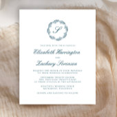 Budget Tealblauwe Monogram Krans Script Bruiloft