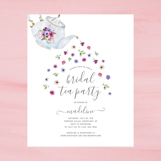 BUDGET Teapot Floral Bridal Tea Party nodigt uit (Creator heeft geüpload)