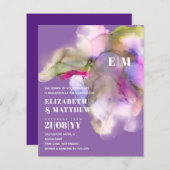 BUDGET Technicolor Watercolor Trouw Uitnodigingen (Voorkant / Achterkant)