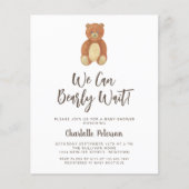 Budget Teddy Bear Baby shower Invitation (Voorkant)