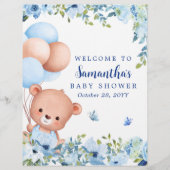 Budget Teddy Bear Balloon Baby shower Welkomstbord (Voorkant)