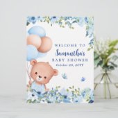 Budget Teddy Bear Balloon Baby shower Welkomstbord (Staand voorkant)