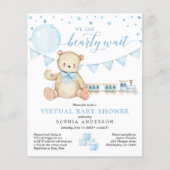 Budget Teddy Bear Virtual Baby shower Invitation (Voorkant)