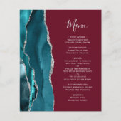 Budget Teel Zilver Agate Burgundy Trouwmenu (Voorkant)