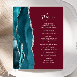 Budget Teel Zilver Agate Burgundy Trouwmenu