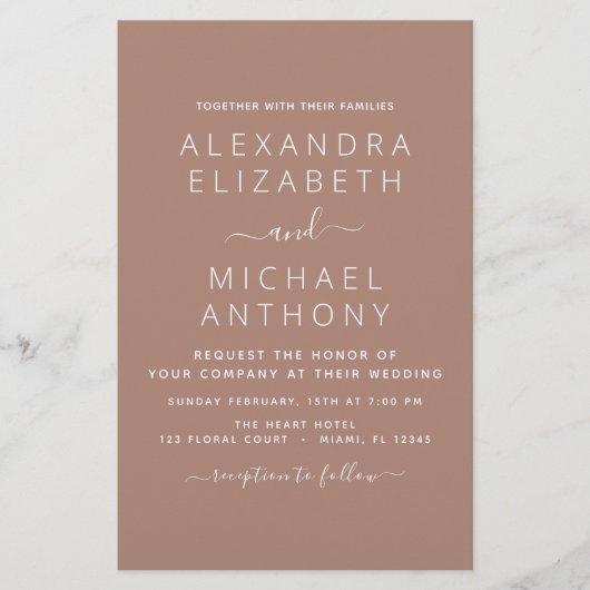 Budget Terra Cotta Boho Wedding Modern Simple (Voorkant)