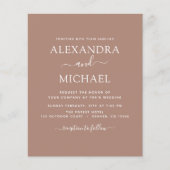 Budget Terra Cotta Boho Wedding Modern Simple (Voorkant)