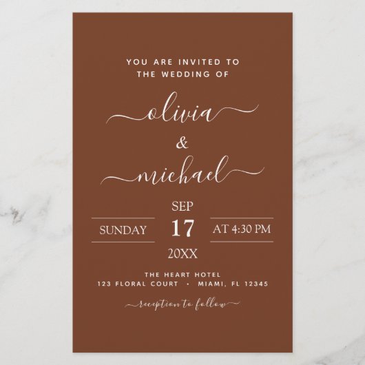 Budget Terra Cotta Boho Wedding Modern Simple (Voorkant)