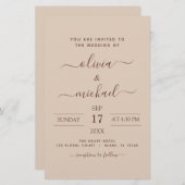Budget Terra Cotta Boho Wedding Modern Simple (Voorkant / Achterkant)