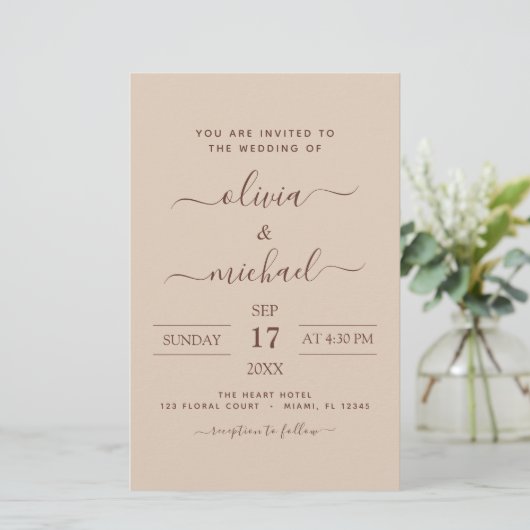 Budget Terra Cotta Boho Wedding Modern Simple (Staand voorkant)