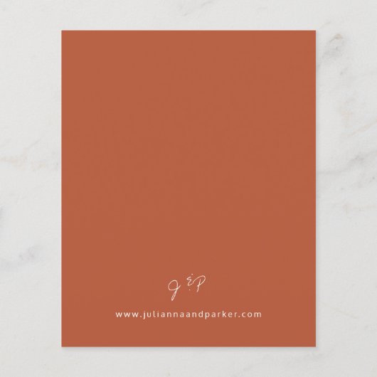 Budget Terra Cotta MOD Calligraphy Wedding (Achterkant)