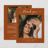 BUDGET Terracotta 2 foto bruiloft bedankje (Voorkant / Achterkant)