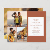 Budget Terracotta 4 Foto's Uitnodiging voor bruilo (Voorkant / Achterkant)