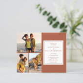 Budget Terracotta 4 Foto's Uitnodiging voor bruilo (Staand voorkant)