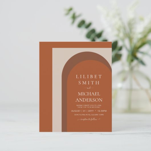 BUDGET Terracotta Aardtinten Bruisende Huwelijk (Staand voorkant)