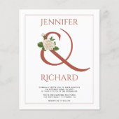 BUDGET terracotta ampersand bruiloft uitnodiging (Voorkant)