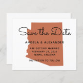 Budget Terracotta Arizona Wedding Save the Date (Voorkant / Achterkant)