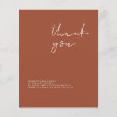 Budget Terracotta Baby shower - Hartelijk dank (Voorkant)