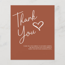 Budget Terracotta Baby shower Hartelijk dank