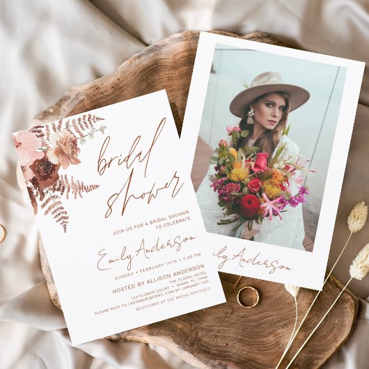 Budget Terracotta Bloem Boho Bruiloft Flyer