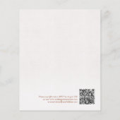 Budget Terracotta Bloem QR Code Trouw Uitnodiging (Achterkant)