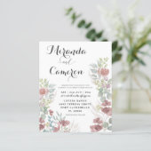 Budget Terracotta Bloemen Waterverf bruiloft (Staand voorkant)