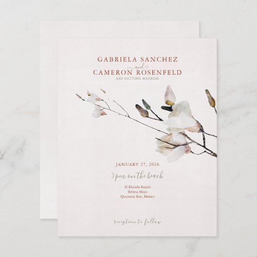 Budget Terracotta Bloemencode QR Code Huwelijksuit (Voorkant / Achterkant)