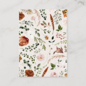 Budget terracotta bloemrijke elegante trouwomheini informatiekaartje (Achterkant)