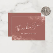 Budget terracotta blush bruiloft bedankt voor je s notitiekaartje (Voorkant / Achterkant in situ)