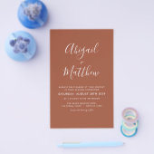 Budget Terracotta Boho Eenvoudige Trouw Uitnodigin Flyer (Enkel)