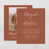 Budget Terracotta Boho Foto Weddenschap (Voorkant / Achterkant)