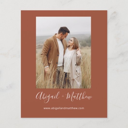 Budget Terracotta Boho Foto Weddenschap (Achterkant)