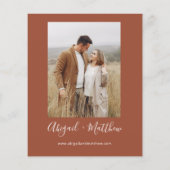 Budget Terracotta Boho Foto Weddenschap Flyer (Achterkant)