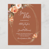 Budget Terracotta Boho Foto Wedding Save the Date (Voorkant)