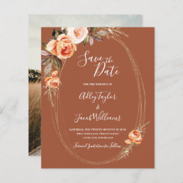 Budget Terracotta Boho Foto Wedding Save the Date