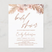 Budget Terracotta Boho Pampas Gras Bruiloft Flyer (Voorkant)