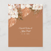 Budget Terracotta Boho Pampas Wedding Uitnodiging (Achterkant)