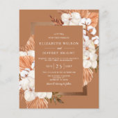 Budget Terracotta Boho Pampas Wedding Uitnodiging (Voorkant)