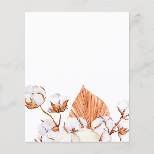 Budget Terracotta Boho Pampas Wedding Uitnodiging (Achterkant)