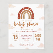 Budget Terracotta Boho Rainbow Baby shower (Voorkant)