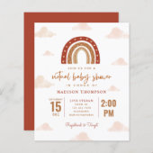 Budget Terracotta Boho Rainbow Virtual Baby shower (Voorkant / Achterkant)