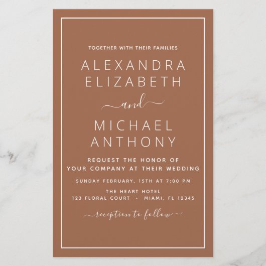 Budget Terracotta Boho Wedding Modern Simple (Voorkant)