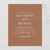 Budget Terracotta Boho Wedding Modern Simple Flyer (Voorkant)