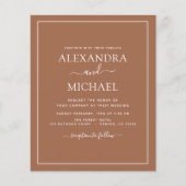 Budget Terracotta Boho Wedding Modern Simple Flyer (Voorkant)