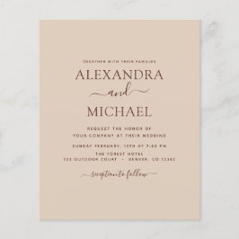 Budget Terracotta Boho Wedding Modern Simple Flyer