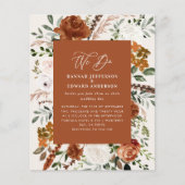 Budget terracotta botanical bruiloft details uitno flyer (Voorkant)