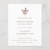 Budget Terracotta Botanical Wedding Invitation (Voorkant)