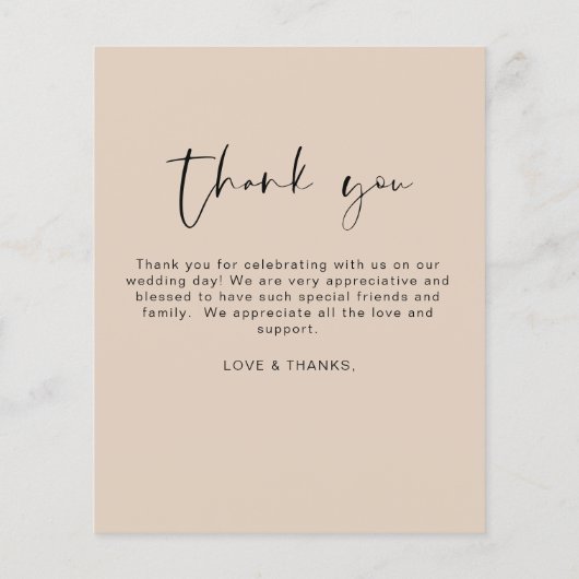 Budget terracotta bruiloft bedankje (Achterkant)